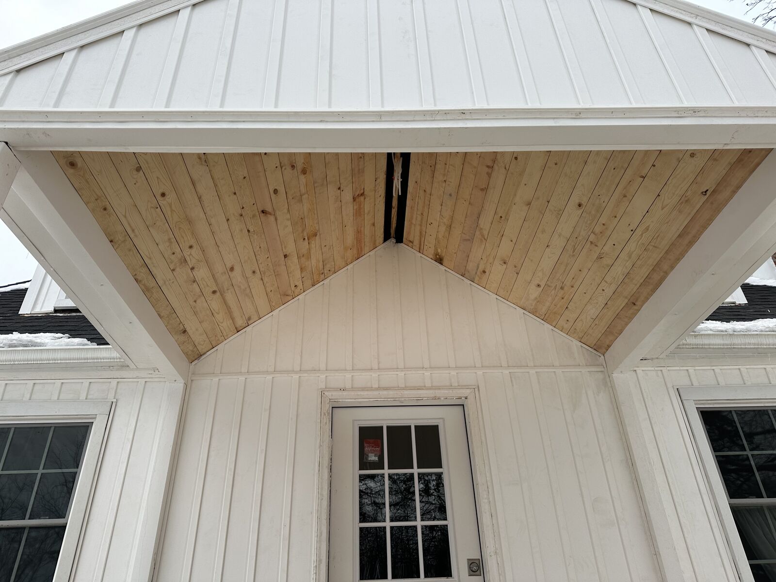 Entry Portico with Wood Ceiling