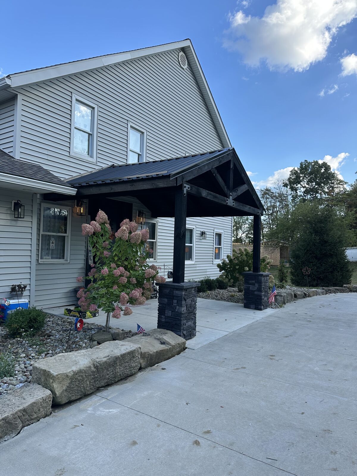 Portico with Stone Columns